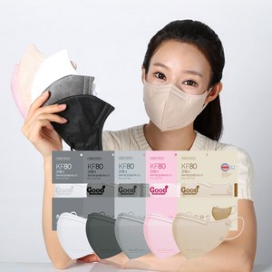 [굿매너] KF80 새부리형 컬러 마스크 대형 50매 5컬러 여름용, 대형/베이지(5매입x10개)+손소독제60ml