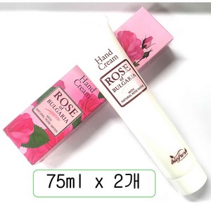 불가리아 천연 장미수 함유 핸드크림 2개묶음, 2개, 75ml