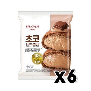 브레디크 초코생크림빵 간식베이커리 135g x 6개입, 6개