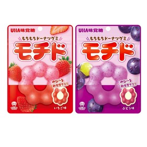 UHA 모찌모찌 도넛 구미 젤리 딸기*3개+ 포도*3개 총6개, 6개, 40g