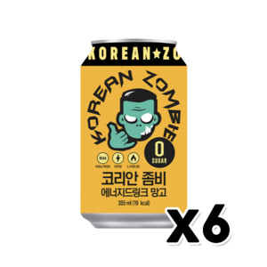 코리안 좀비 에너지드링크 망고, 355ml, 6개