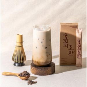 호지차로만 하동산 유기농(볶은 녹차) 라떼 베이스 가루 분말 블렌딩 음료 (1box) [원산지:국산(경상남도 하동군)], 3박스, 5포, 10g