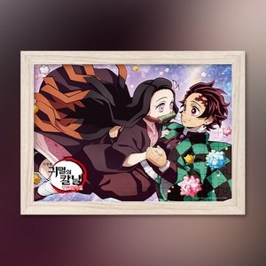 500피스 직소퍼즐+액자세트 - 귀멸의 칼날 탄지로와 네즈코 (액자포함), 단품, 1개
