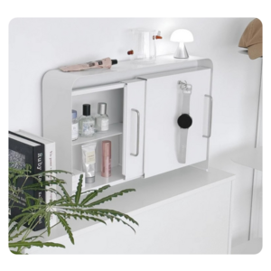 디귿 화이트 철제 수납장 폭좁은 수납장 부엌장