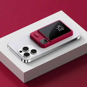 CABULE 보조 밧데리 고속충전 자기흡착 슬림 배터리 20000mAH 22.5W, 블랙