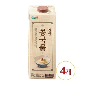 콩을 통째로 갈아넣은 정식품 진한콩국물 950ML 4개