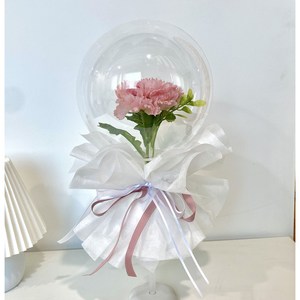 완제품 12시이전 당일발송 ) 튤립풍선 카네이션풍선 학예회꽃다발, 카네이션 머브, 막대형, 1개