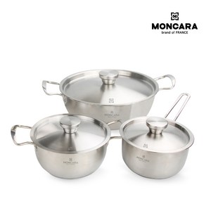 몽카라 띠에르 스텐 3종 냄비 세트, 몽카라 띠에르 스텐 3종 냄비 세트 편수16cm+양수18cm+전골냄비24cm