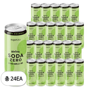 슈가로로 메론소다 제로 탄산음료, 250ml, 24개