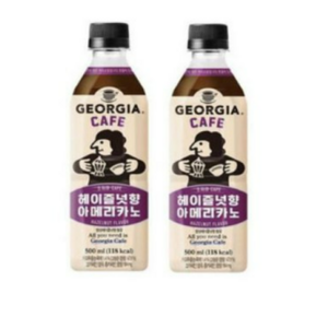 코카콜라 조지아 카페 헤이즐넛향 아메리카노 500PET 24입, 500ml, 24개