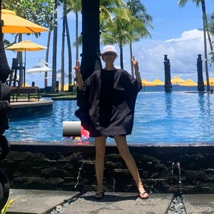 애플망고샵 빅사이즈 무지래쉬가드 반팔 여름 오버핏 남녀공용 수영복, 블랙