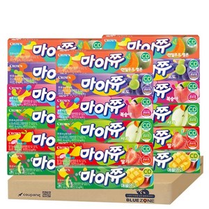 블루존 마이쮸 6종 18개 세트(딸기3+복숭아3+사과3+포도3+애플망고3+멜론3)