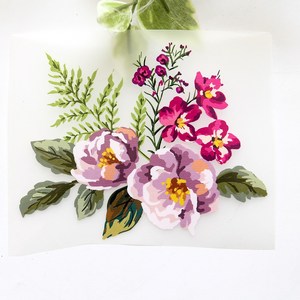 천아트 의류 열전사지 엔젠트 플라워(F153) 티셔츠 전사지 제작, 1개