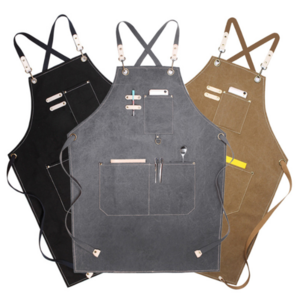 에코프리즘 프리미엄 고급 캔버스 앞치마 까페 미용실 방수, 브라운, 1개