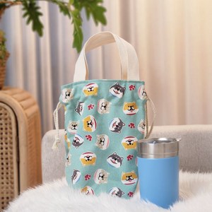 MARKETPIA 탄탄한 캔버스 텀블러 파우치 백, 1개, 강아지