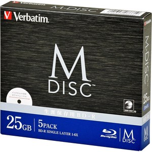 Vebatim Japan Babey Tum 장기 저장 M-DISC BD-R 1-6 회 속도 25GB 5 조각 인쇄 흰색 라벨 Blu-ay 디스크 DBR25RMDP5V2