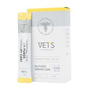 Vets 닥터퓌레 유리너리케어 고양이 영양제, 14개입, 닭고기 + 연어 혼합맛