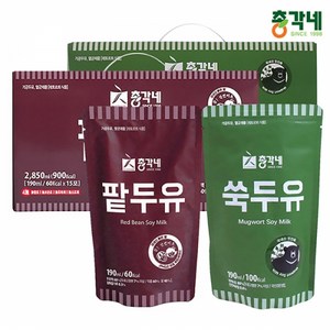 총각네 팥두유 190ml x 15p + 쑥두유 190ml x 15p, 1세트