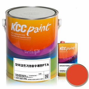 KCC 모아코트 기와용 우레탄 페인트 슬레이트 지붕 3L, 오렌지색HF, 1개