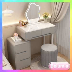 벨루미아 프리미엄 LED 스마트 화장대 원룸 공간활용 USB 콘솔 미니 수납 보관 함, 기본, 500, 그레이