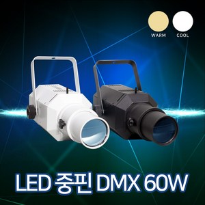 LED 60W 중핀 블랙 / 화이트 (CW/WW) 엘립소이드 롱핀조명 무대조명 교회 강당조명, 웜 화이트