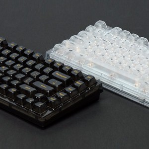 YUNZII X75 투명 키보드 저소음 타이핑 기계식 키보드, 투명키보드, 블랙