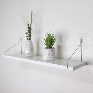 생활보감 튼튼한 못없이 무타공 벽선반 벽걸이 우드 선반 설치세트포함, 화이트우드_60cm, 화이트우드