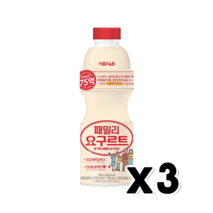 서울에프엔비 패밀리요구르트 대용량유산균음료 750ml x 3개