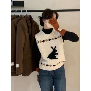 스코델 여성 고급 니트 조끼