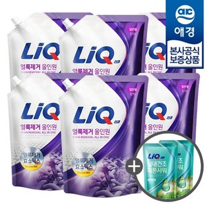 [애경] 리큐 얼룩제거 올인원 액체세제 리필 2.1L x6개 +세제300ml 2개증정, 얼룩제거 일반용 리필 2.1L x6개, 6개