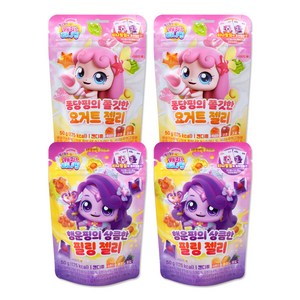 캐치티니핑 젤리 50g 하츄핑 꾸래핑 퐁당핑 행운핑 티니핑씰 포함, 퐁당핑 요거트젤리2개+행운핑 필링젤리2개, 1세트