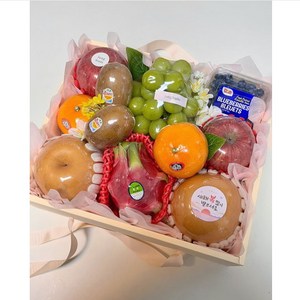 정프룻 선물용 과일상자 과일바구니, 1박스, 중/보자기 X