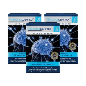 뉴질랜드 Neurogenol 뉴로제놀 브레인 뇌 메모리 엑스트라 스트랭스 엔조제놀 240mg 60정 3팩
