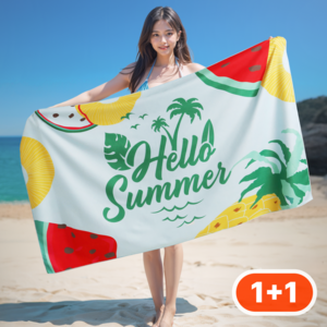 에노바 비치 타올 대형 특대형 2개세트, 01 헬로썸머, 1세트