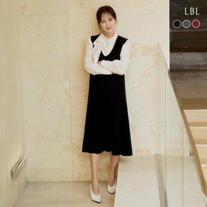 LBL 24FW 호주산 PURE메리노울100 뷔스티에 홀가먼트 원피스