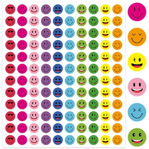 6000Pcs 행복한 미소 얼굴 스티커 둥근 다채로운 행복한 얼굴 스티커 미니 인센티브 스티커 행복한 얼굴 데칼 스티커 학생 교사를위한 학교 교실 보상 행동 차트 스티커, 경전