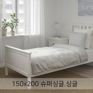 이케아 이불커버/이케아 싱글 슈퍼싱글 이불커버세트/ BERGPALM 베리팔름 이불커버+베개커버 그레이색상 150x200+50x80 스트라이프 이불