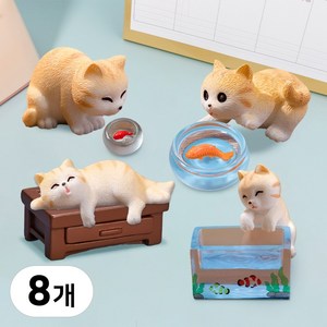 미니소품 화분 장식 피규어 인테리어 고양이 미니어쳐피규어, 고양이어항