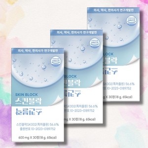 스킨블락 3박스 (판토텐산 번들거림 증식 조절 특허원료 피부밸런스 ), 3개, 30정