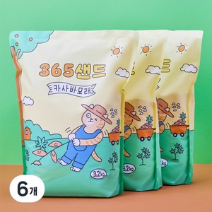 3651 365샌드 고양이 카사바 모래, 6개, 3.2kg