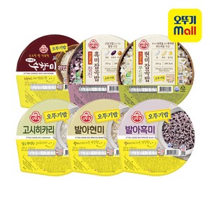 오뚜기밥 18개(고시히카리3+발아현미3+발아흑미3+흑미잡곡밥3+현미잡곡밥3+수향미3), 1세트, 3.78kg