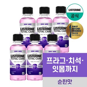 리스테린 토탈케어 마일드 구강청결제, 100ml, 6개