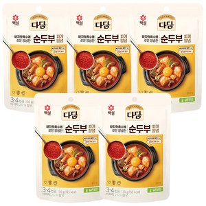 다담 순두부찌개 양념, 130g, 5개