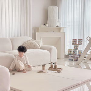 매트메이트 유아 아기 2단 층간소음방지 폴더매트, 윗면 크림-바닥면 그레이