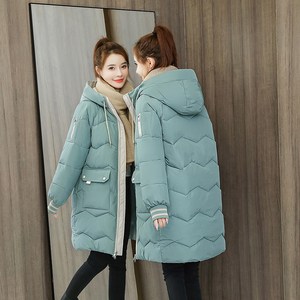 요모조모 3279 모피 후드 브이 기본핏 누빔 롱 패딩