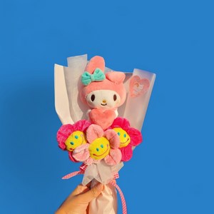 산리오 인형 꽃다발+스마일꽃3p, 마이멜로디