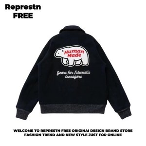 캐주얼 북극곰 자수 봄 가을 루즈핏 커플 재킷