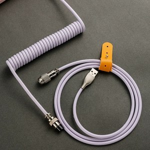 라보테 고급 항공 코일 키보드 케이블 파스텔 컬러 USB to C, 1개, 퍼플, 1.5m