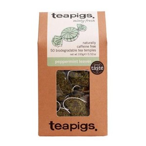 teapigs 페퍼민트 티백 50개 천연 카페인 프리 프레시 민티 통잎 페퍼민트 허브 티, 50개입, 1개