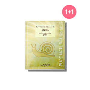 [더샘] 10+10 #탄력보습주름케어# 퓨어 내추럴 마스크 시트 20장 [달팽이] Pue Natual Mask Sheet [Snail], 20개